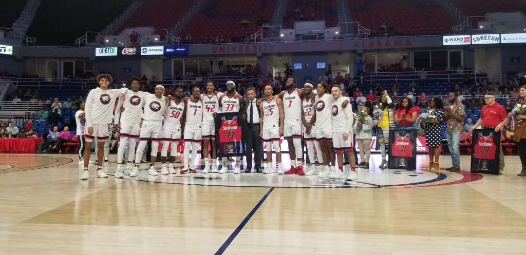 USA men’s basketball beats Texas State 58-54 on Senior Night; ready for the conference tournament